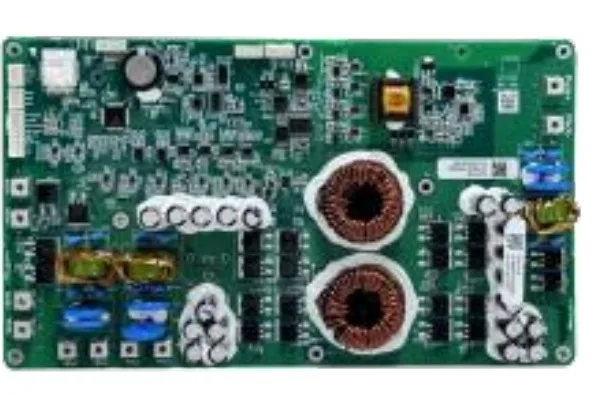 Solar storage controller board with power inductors and capacitors